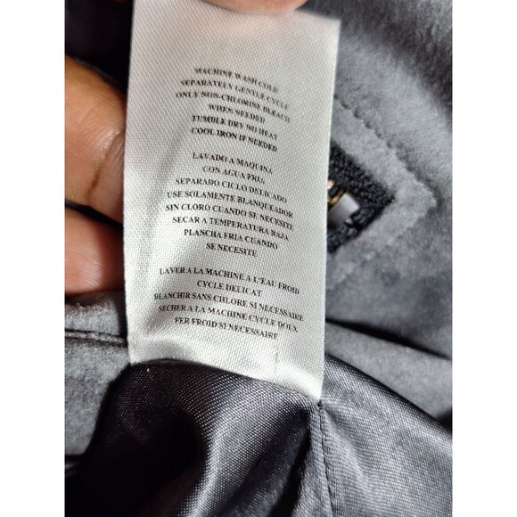 KUT FROM THE KLOTH Faux Suede Eveline Jacket Gray Women's Sz M Moto Biker Grunge - Picture 11 of 11